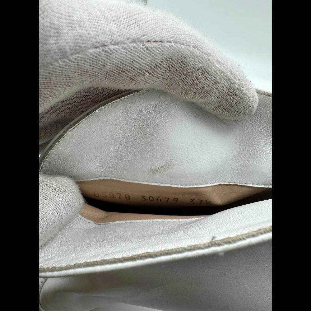 Gianvito Rossi Mable 85 Leather Pointed Toe Heel Boots White Size 37.5 - Picture 8 of 11